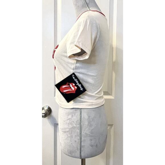 DISNEY The Rolling Stones Women’s Cropped SS Band Tee L Y2k Graphic Grunge - Picture 3 of 7